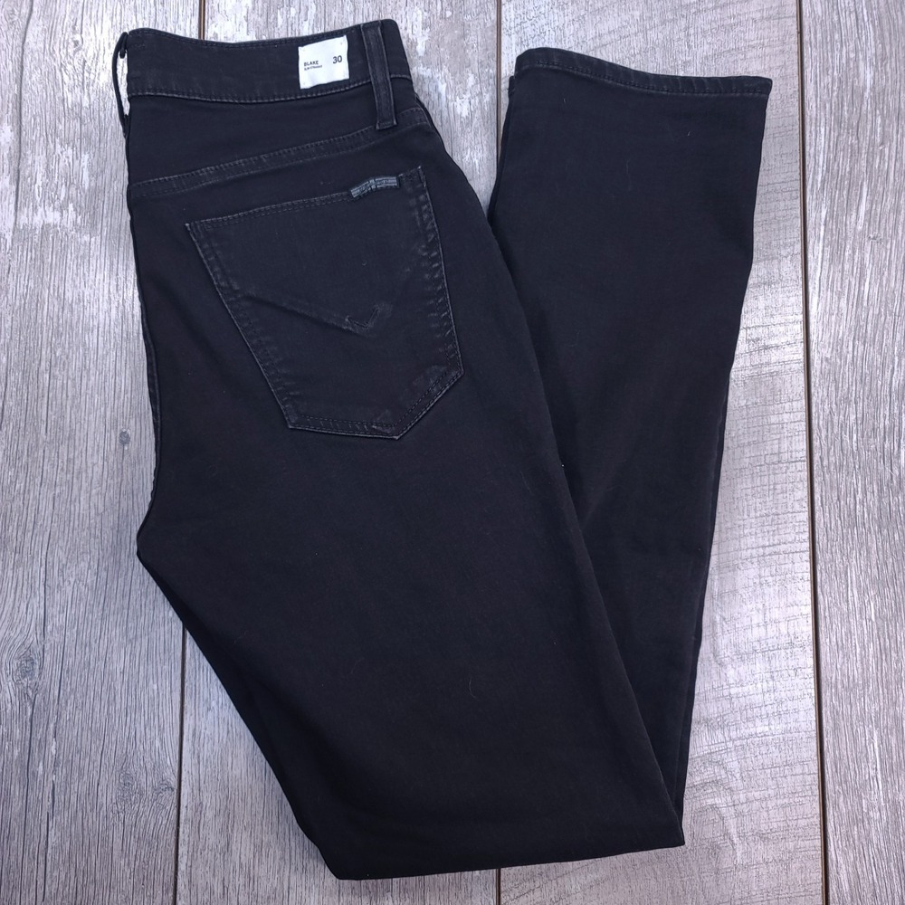 Hudson Mens Blake Slim Straight Leg Jeans Size 30x32 Denim Black Wash Pants